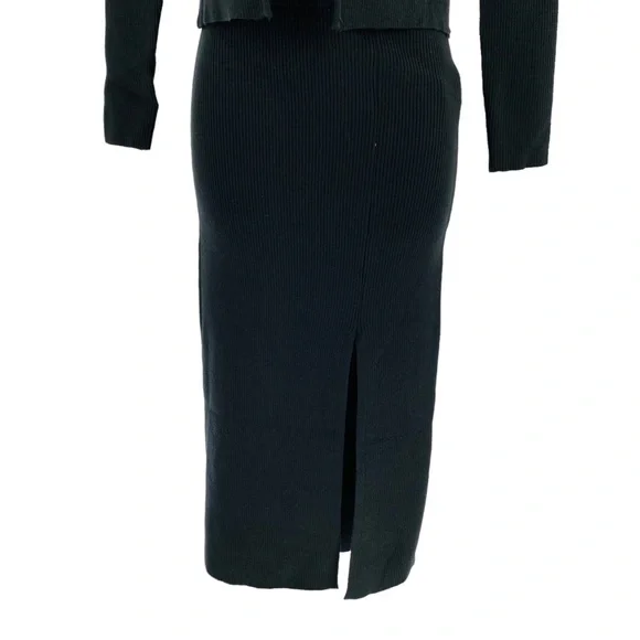 Petal & Pup NEW Luna 3 Piece Knitted Set Black Sweater Midi Dress Size XS - Picture 7 of 14